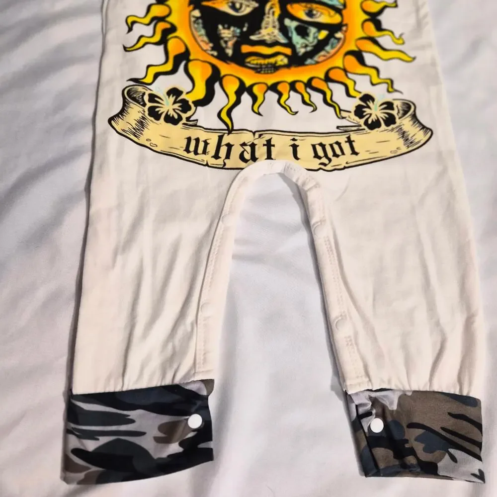 Sublime What I Got Sun Camo Trim Graphic Baby Romper Jumpsuit 86 12-18M - Picture 2 of 8